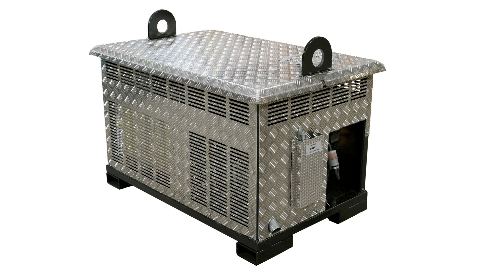 JKS HydroMax hydraulikoneikko, dieselkäyttöinen CE-hyväksytty hydraulikoneikko, jossa trukkipiikkipaikat, nostokoukut ja hydrauliikan paine- ja paluuliittimet.